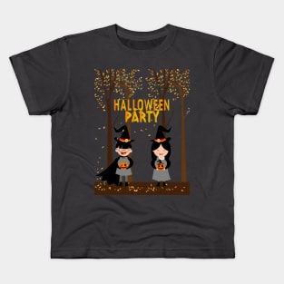 halloween party background cute kid icons Kids T-Shirt